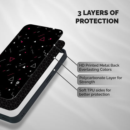 Dark Shapes Design Shockproof Hybrid Protection (Metal + TPU) Back Case Cover