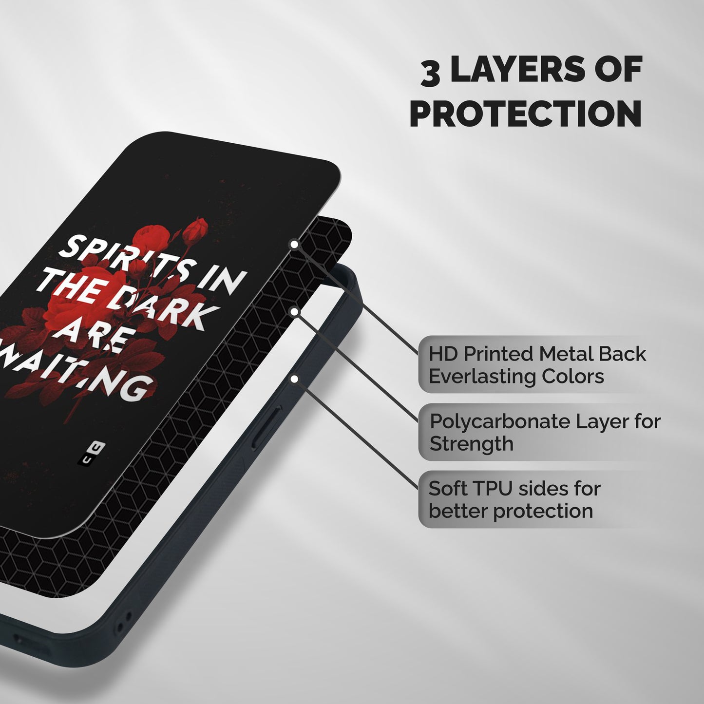 Dark Spirits Shockproof Hybrid Protection (Metal + TPU) Back Case Cover
