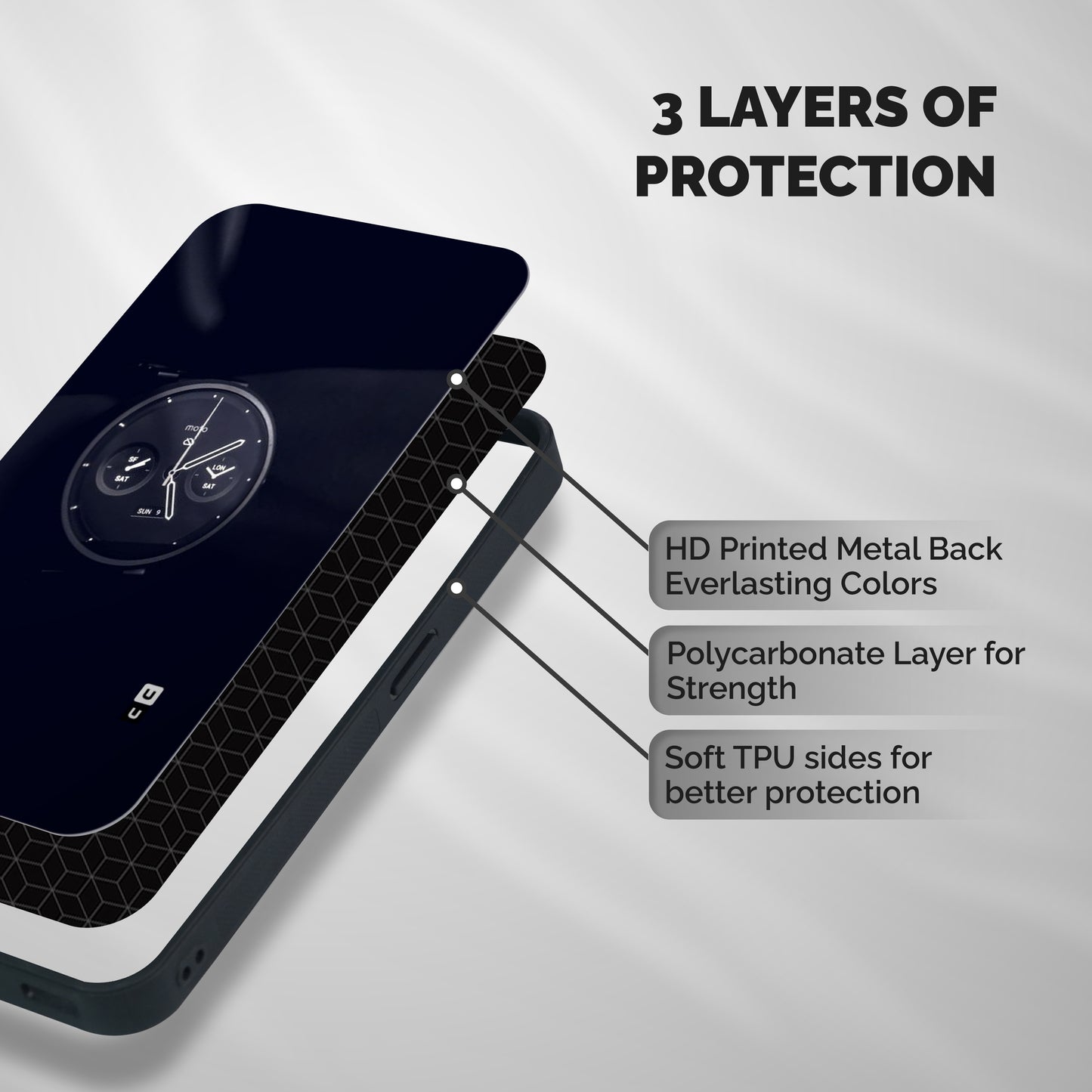 Dark Watch Shockproof Hybrid Protection (Metal + TPU) Back Case Cover