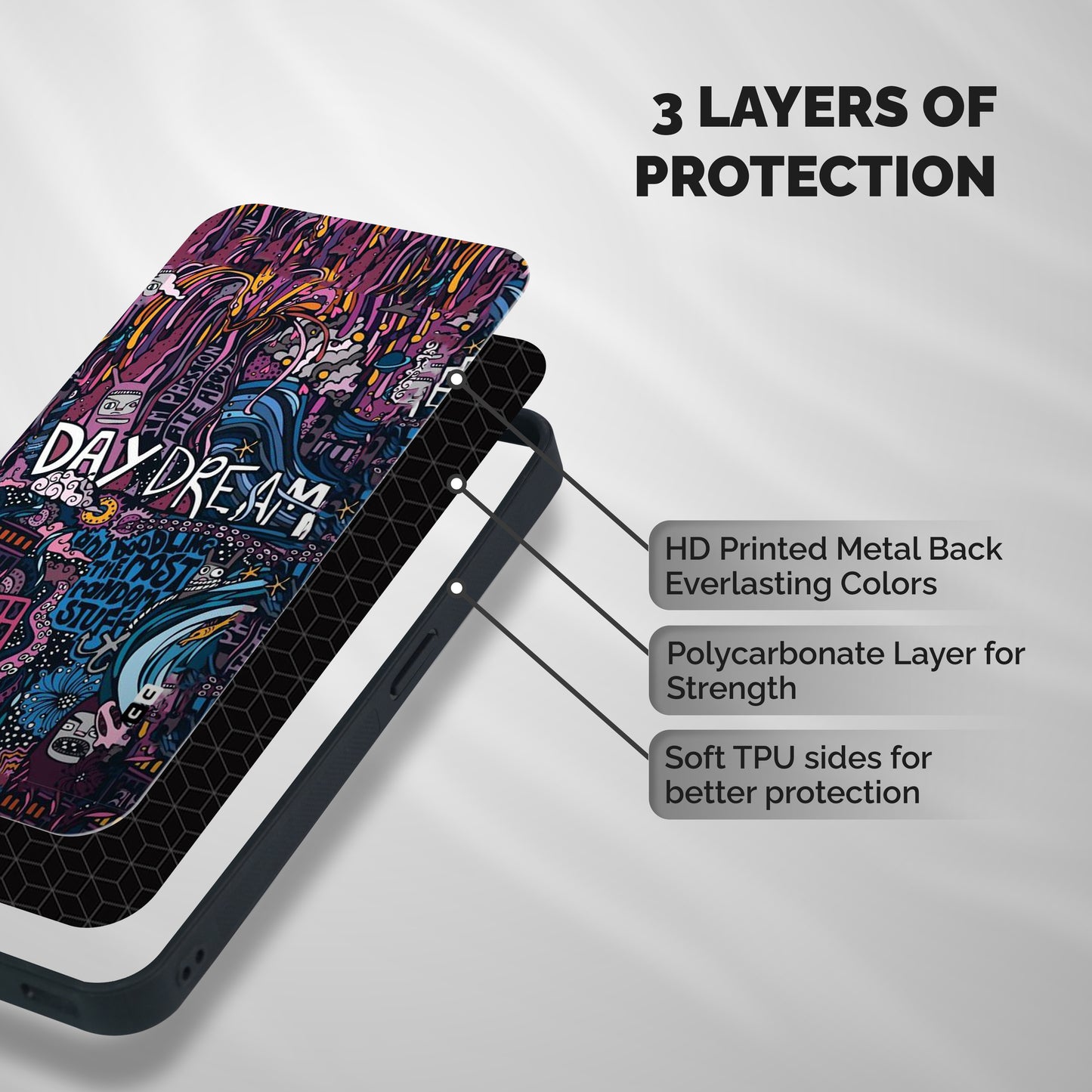 Daydream Design Shockproof Hybrid Protection (Metal + TPU) Back Case Cover