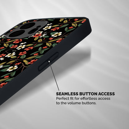 Decorative Florals Pattern Shockproof Hybrid Protection (Metal + TPU) Back Case Cover