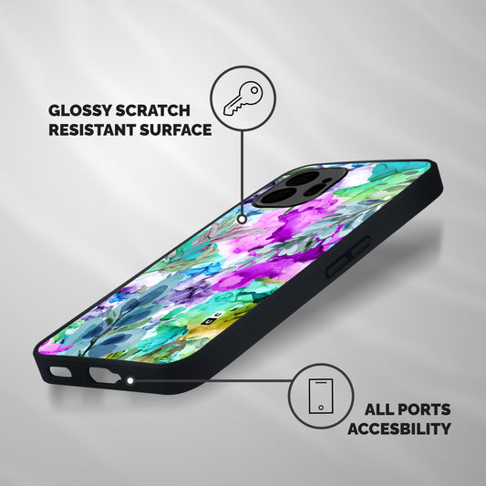 Decorative Florals Printed Shockproof Hybrid Protection (Metal + TPU) Back Case Cover