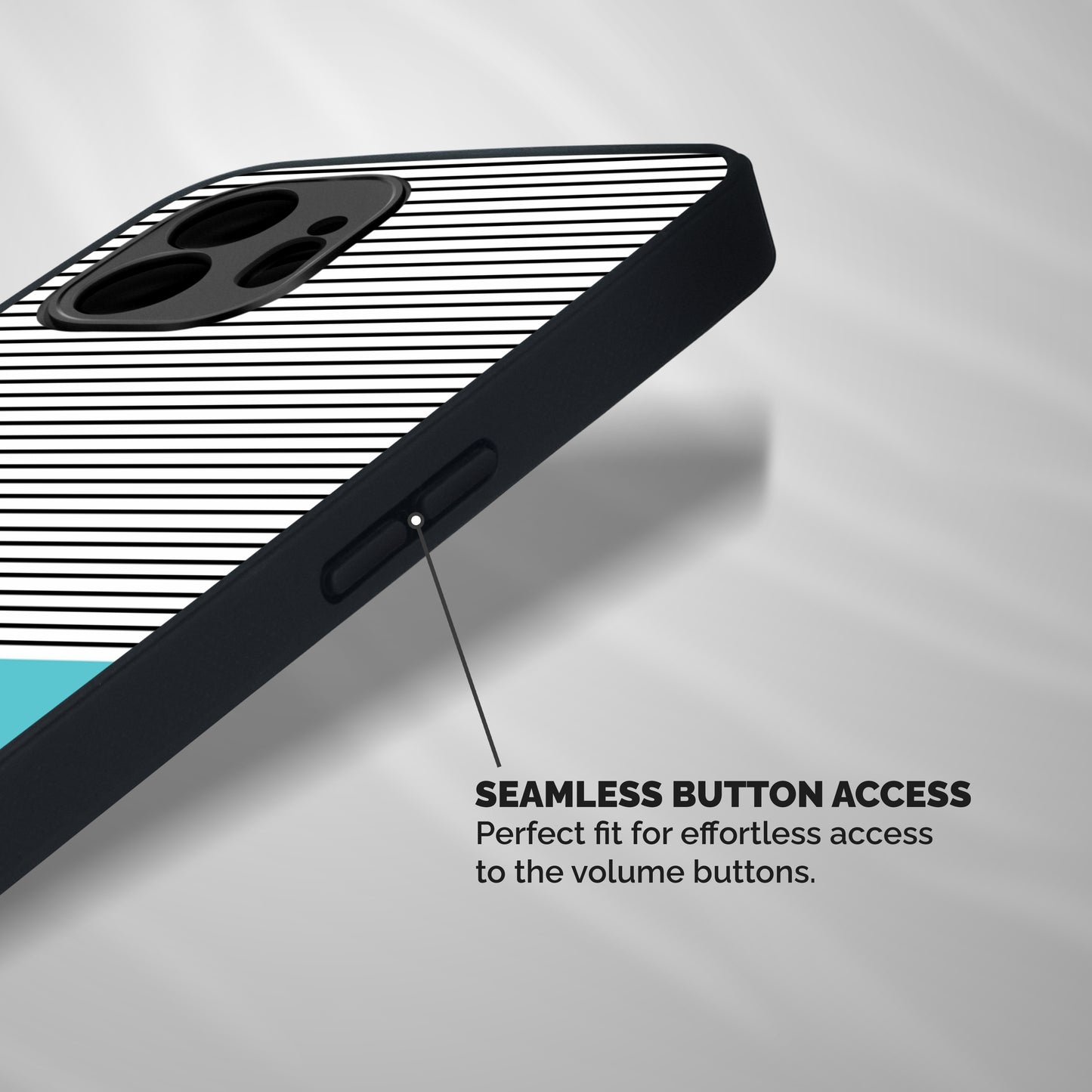 Deep Sky Blue Stripes Shockproof Hybrid Protection (Metal + TPU) Back Case Cover