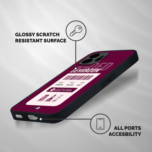 Dehradun Boarding Pass Shockproof Hybrid Protection (Metal + TPU) Back Case Cover