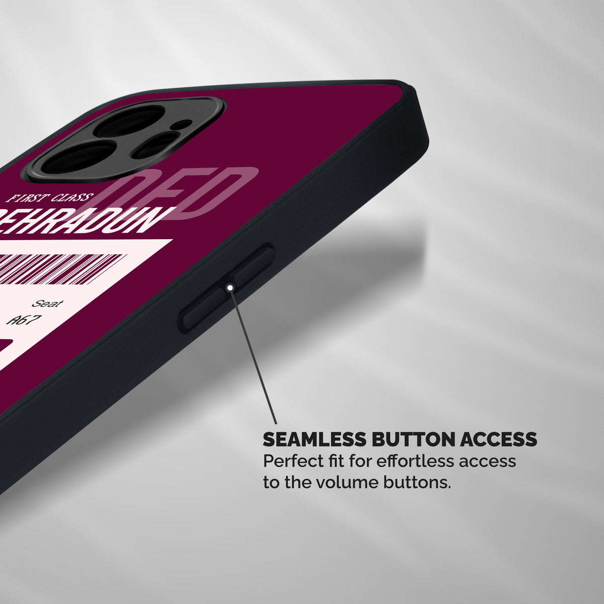 Dehradun Boarding Pass Shockproof Hybrid Protection (Metal + TPU) Back Case Cover