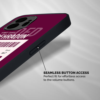 Dehradun Boarding Pass Shockproof Hybrid Protection (Metal + TPU) Back Case Cover