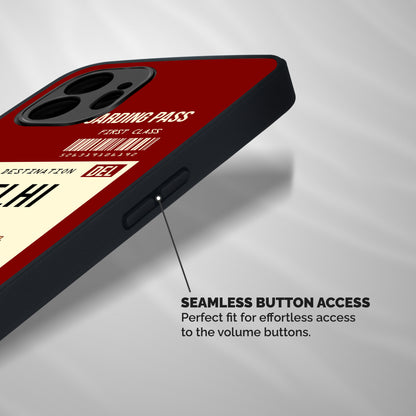 Delhi Boarding Pass Shockproof Hybrid Protection (Metal + TPU) Back Case Cover