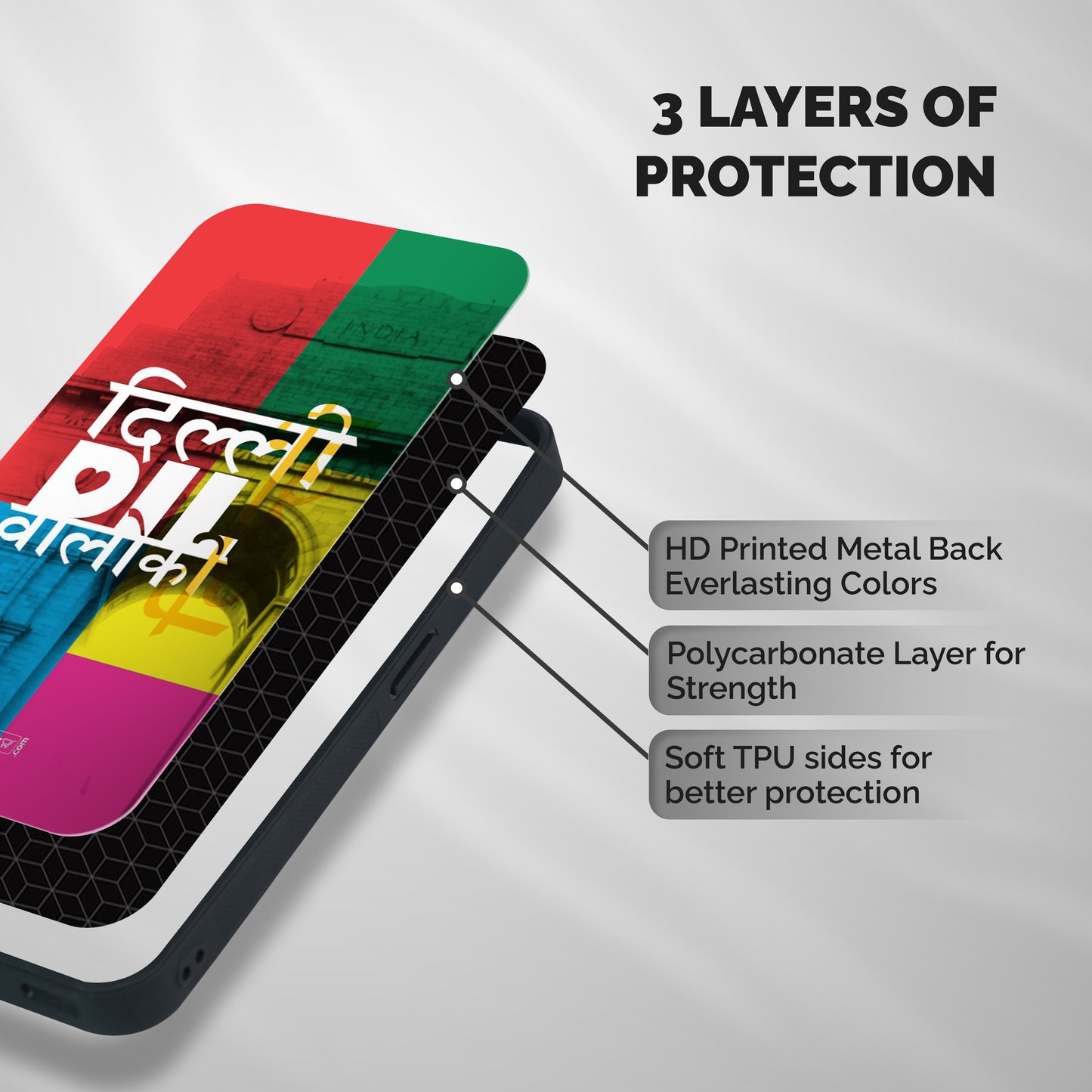 Delhi Citystyle Shockproof Hybrid Protection (Metal + TPU) Back Case Cover