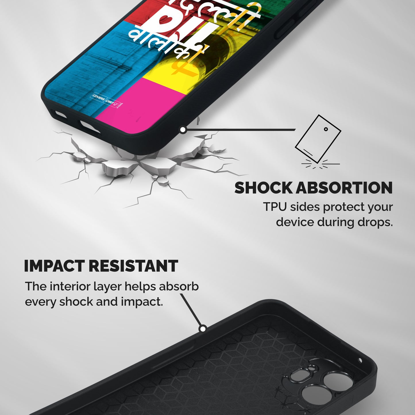 Delhi Citystyle Shockproof Hybrid Protection (Metal + TPU) Back Case Cover