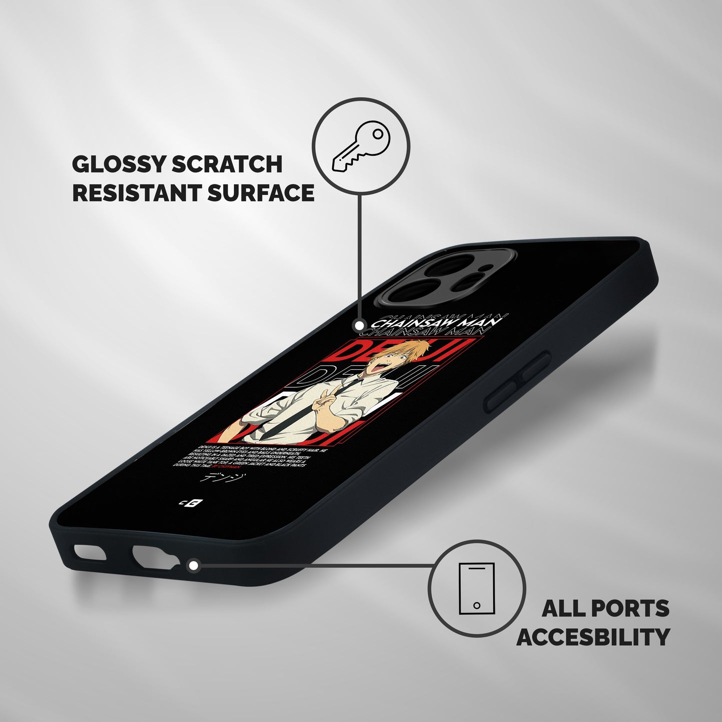 Denji Chainsaw Man Shockproof Hybrid Protection (Metal + TPU) Back Case Cover