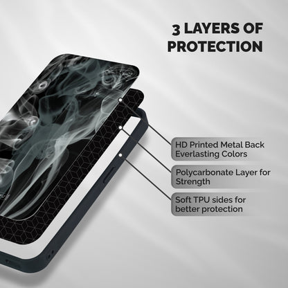 Dense Smoke Shockproof Hybrid Protection (Metal + TPU) Back Case Cover