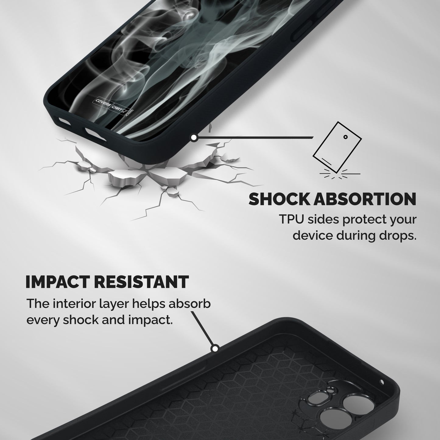 Dense Smoke Shockproof Hybrid Protection (Metal + TPU) Back Case Cover