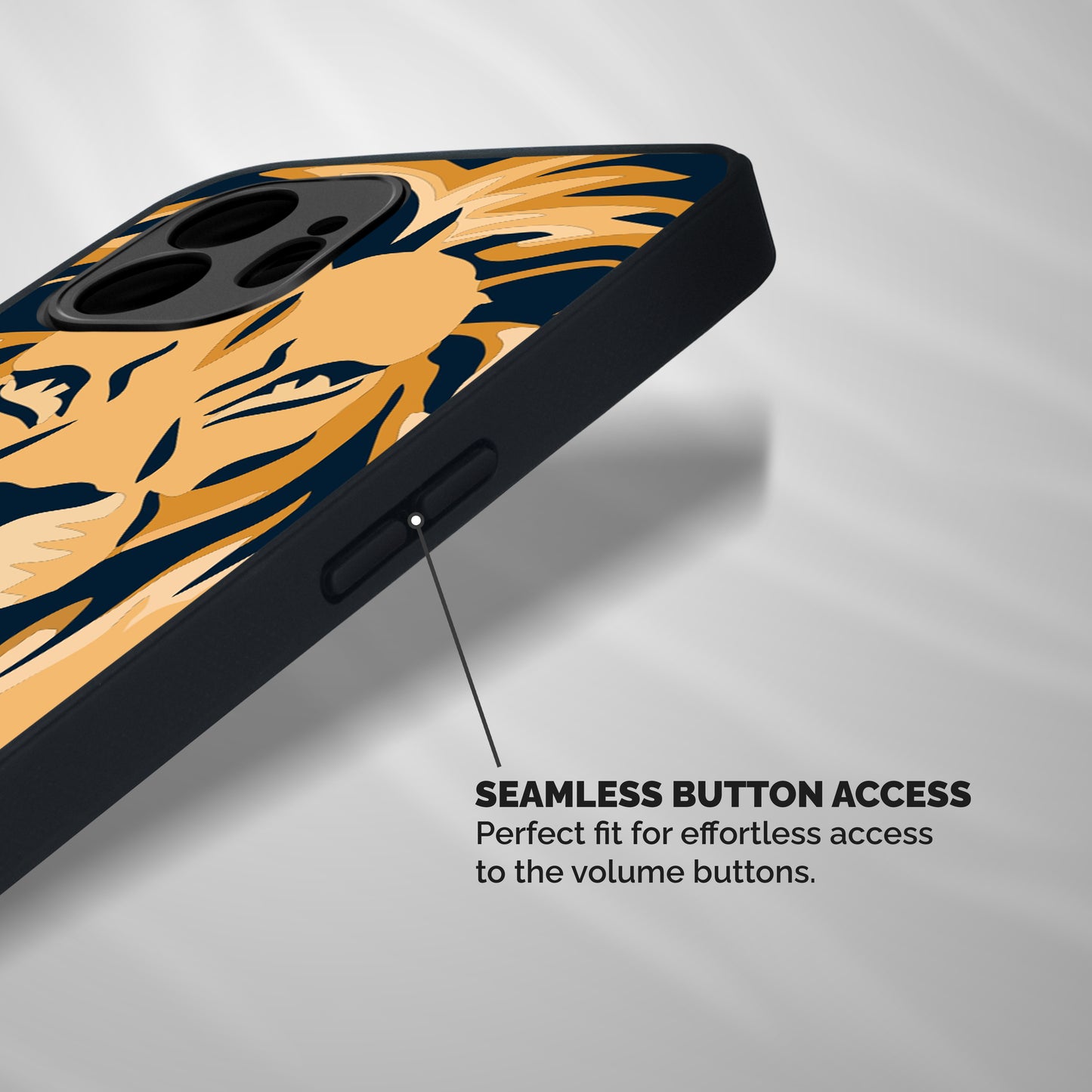 Designer Lion Shockproof Hybrid Protection (Metal + TPU) Back Case Cover
