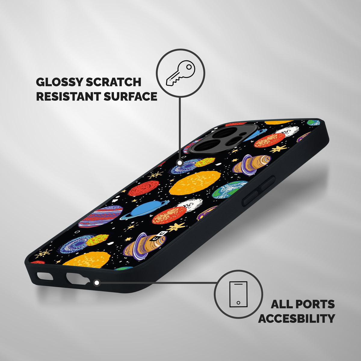 Designer Planets Shockproof Hybrid Protection (Metal + TPU) Back Case Cover