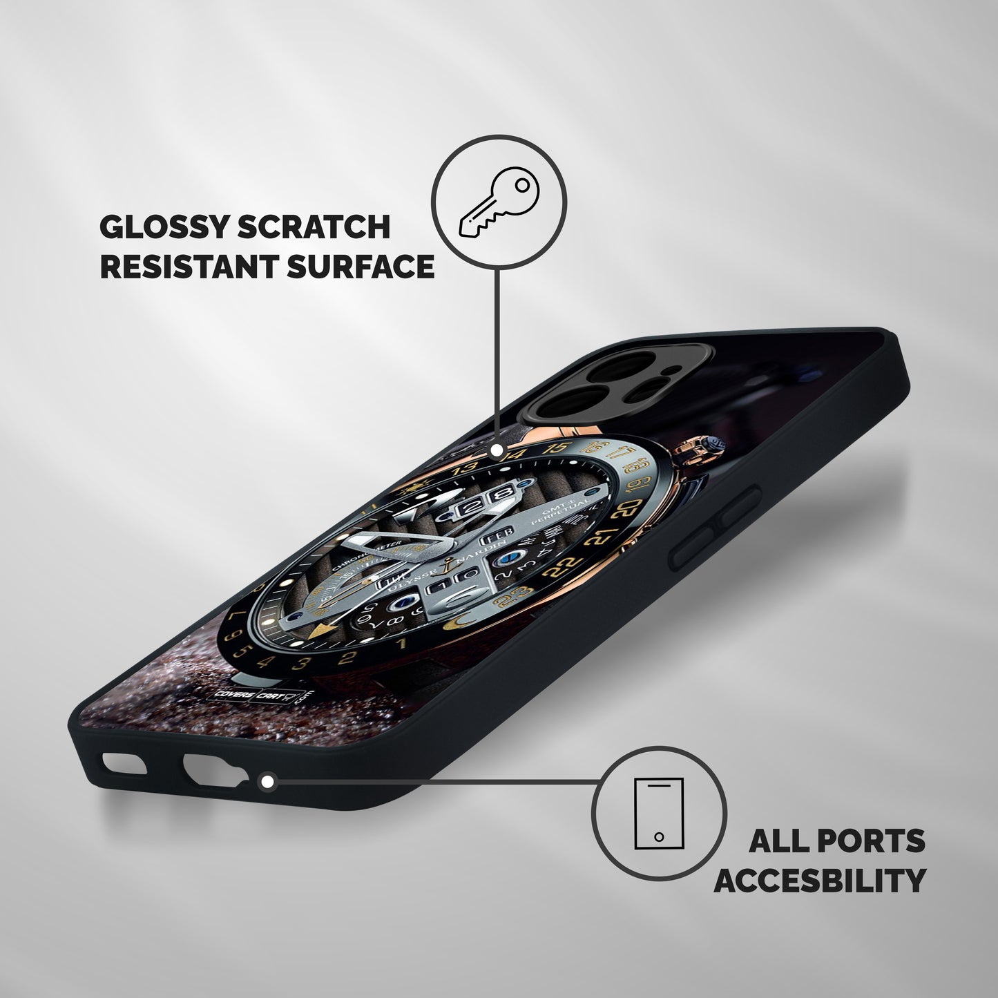 Designer Stylish Watch Shockproof Hybrid Protection (Metal + TPU) Back Case Cover