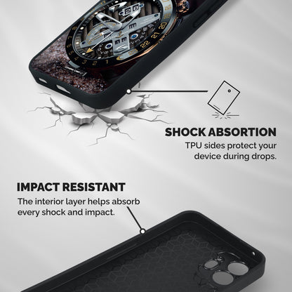 Designer Stylish Watch Shockproof Hybrid Protection (Metal + TPU) Back Case Cover