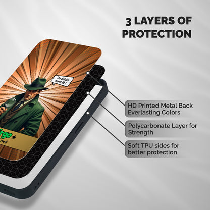 Detective Virgo Shockproof Hybrid Protection (Metal + TPU) Back Case Cover