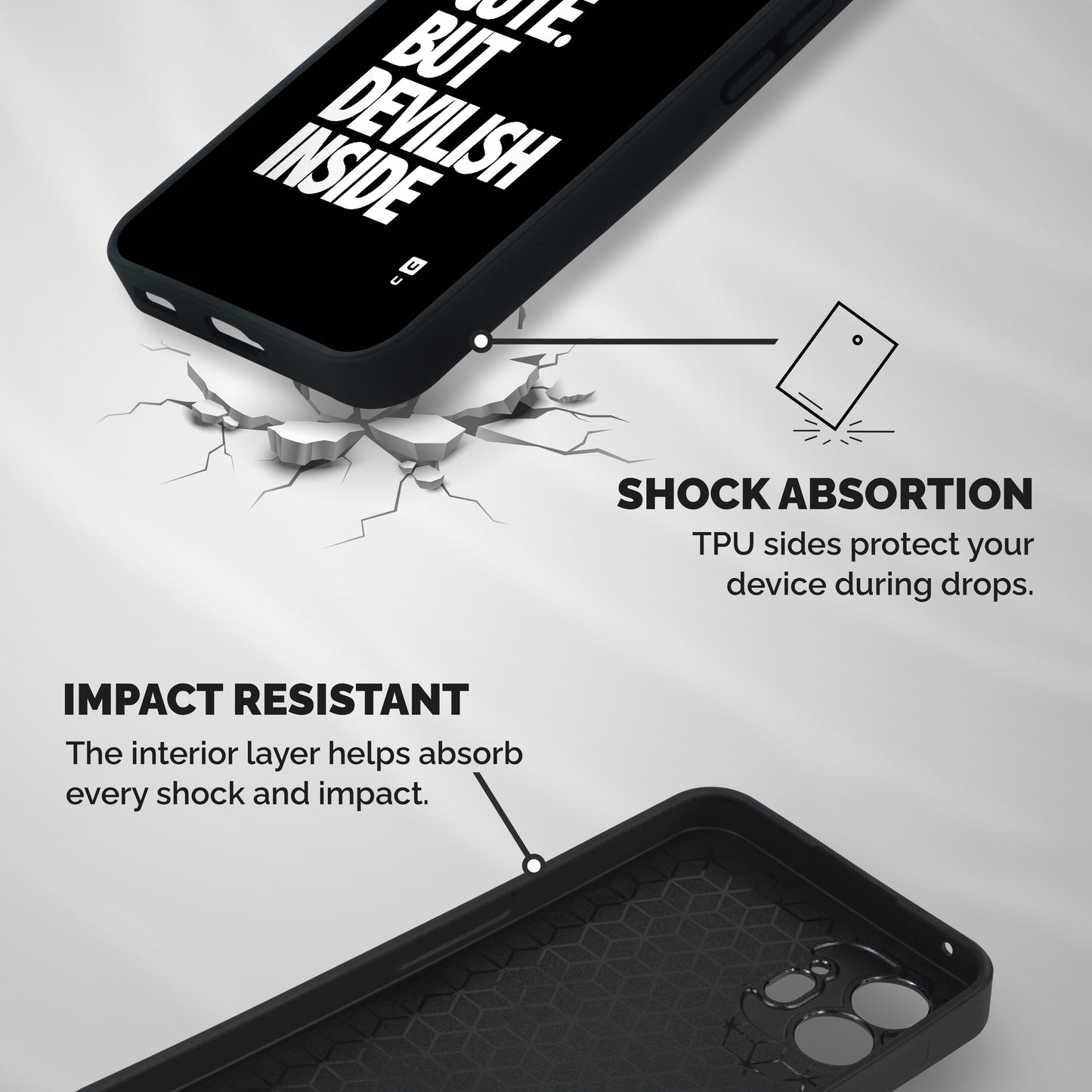 Devil Inside Shockproof Hybrid Protection (Metal + TPU) Back Case Cover