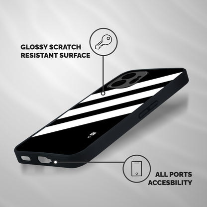 Diagonal Classic Stripes Shockproof Hybrid Protection (Metal + TPU) Back Case Cover