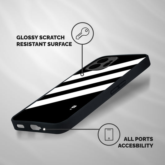 Diagonal Classic Stripes Shockproof Hybrid Protection (Metal + TPU) Back Case Cover