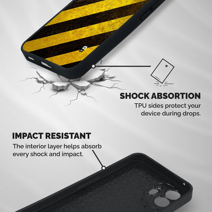 Diagonal Road Pattern Shockproof Hybrid Protection (Metal + TPU) Back Case Cover