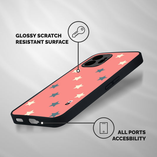 Diagonal Stars Shockproof Hybrid Protection (Metal + TPU) Back Case Cover