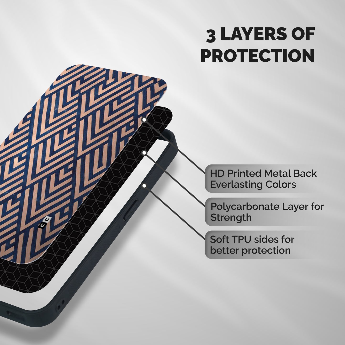 Diamond Blues Shockproof Hybrid Protection (Metal + TPU) Back Case Cover