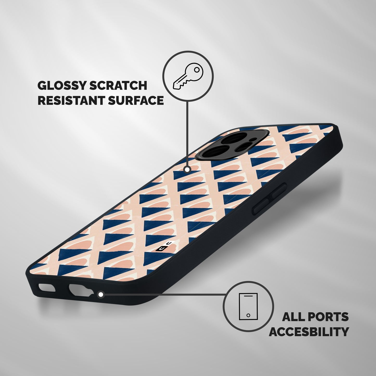 Diamond Circle Pattern Shockproof Hybrid Protection (Metal + TPU) Back Case Cover