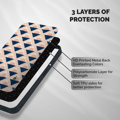 Diamond Circle Pattern Shockproof Hybrid Protection (Metal + TPU) Back Case Cover