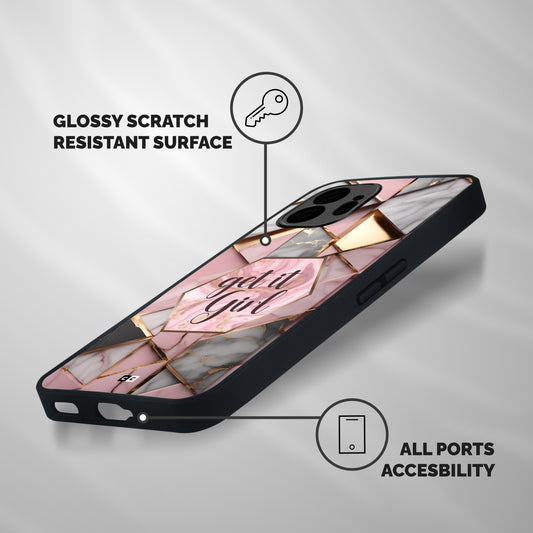 Diamond Girl Shockproof Hybrid Protection (Metal + TPU) Back Case Cover