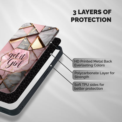 Diamond Girl Shockproof Hybrid Protection (Metal + TPU) Back Case Cover