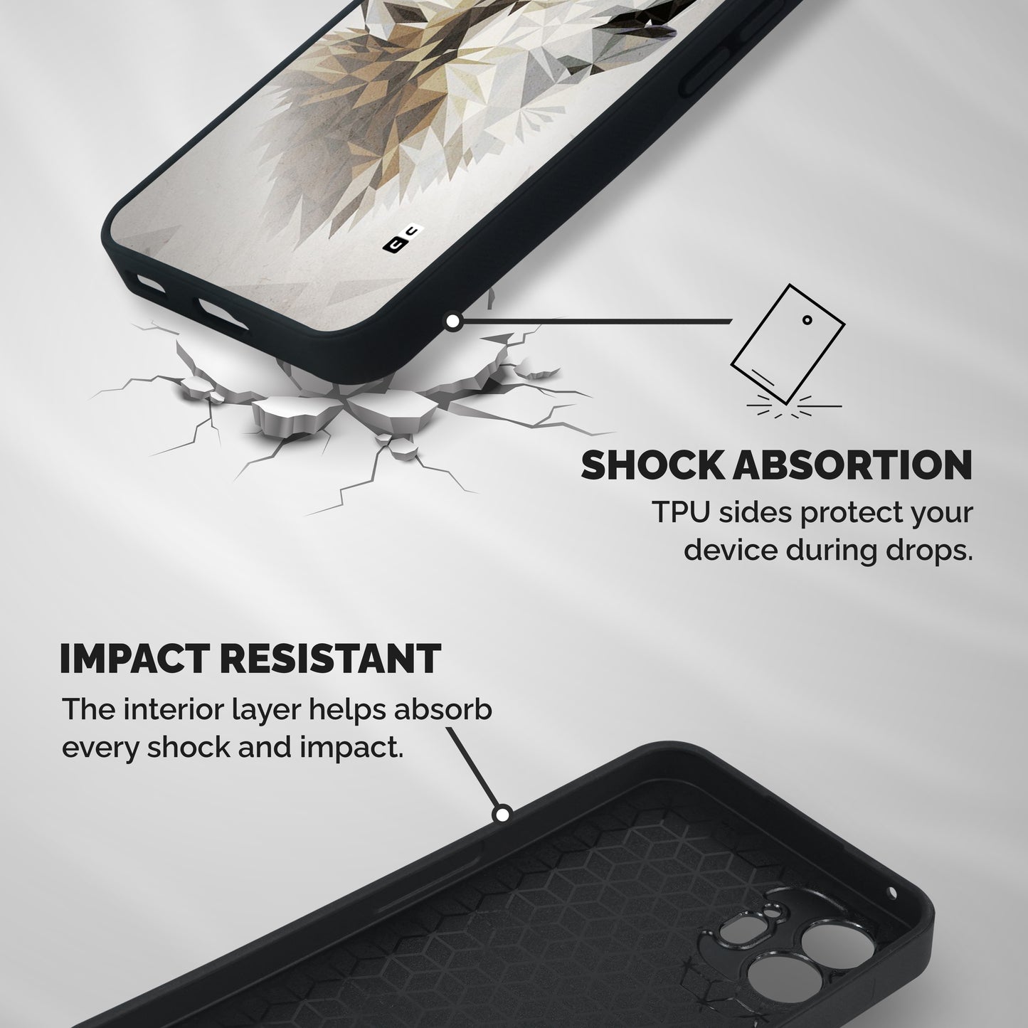 Diamond Wolf Shockproof Hybrid Protection (Metal + TPU) Back Case Cover