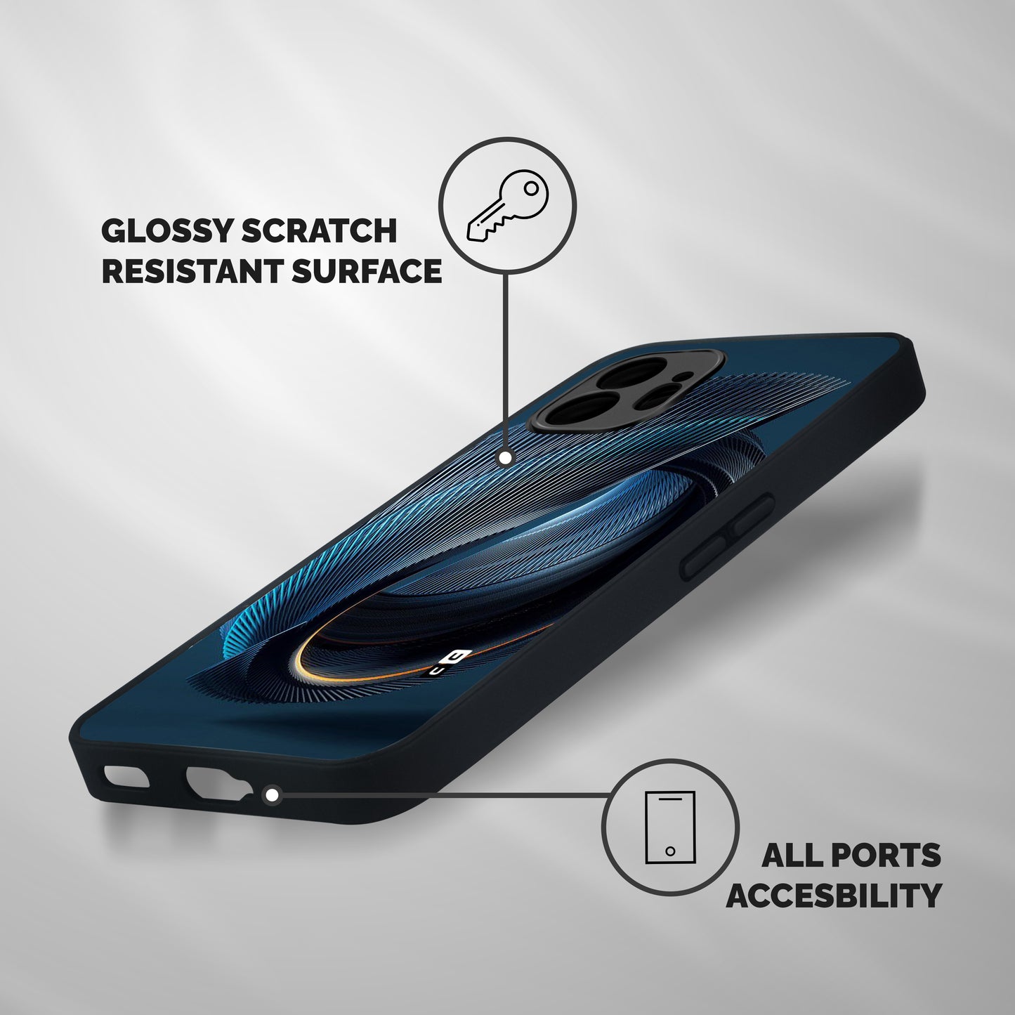 Digital Circle Pattern Shockproof Hybrid Protection (Metal + TPU) Back Case Cover