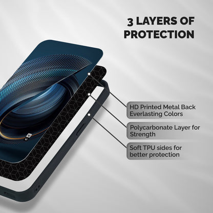 Digital Circle Pattern Shockproof Hybrid Protection (Metal + TPU) Back Case Cover