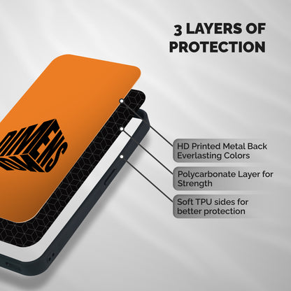 Dimension Typography Shockproof Hybrid Protection (Metal + TPU) Back Case Cover