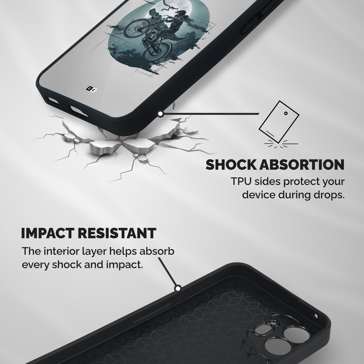 Dino Rider Shockproof Hybrid Protection (Metal + TPU) Back Case Cover