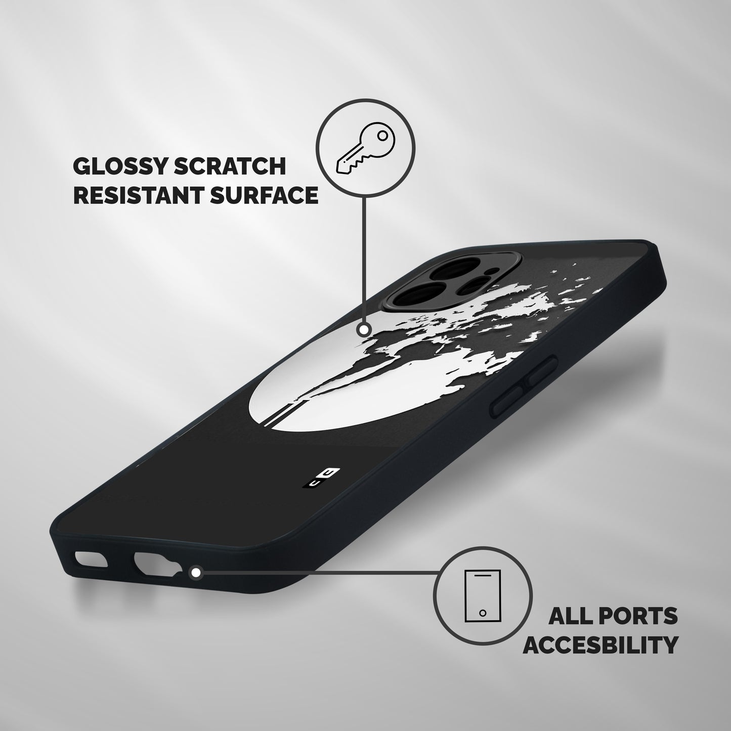 Disorted Design Black Shockproof Hybrid Protection (Metal + TPU) Back Case Cover