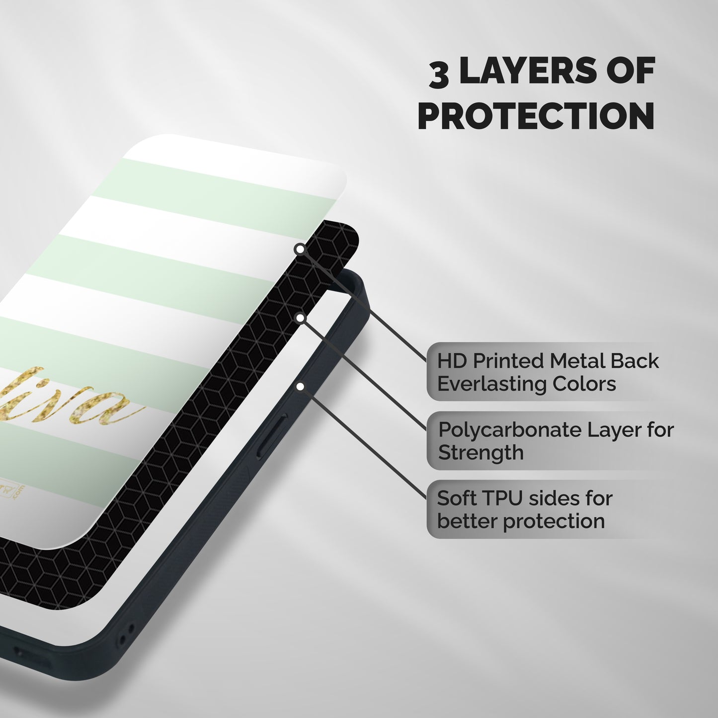 Diva Shockproof Hybrid Protection (Metal + TPU) Back Case Cover