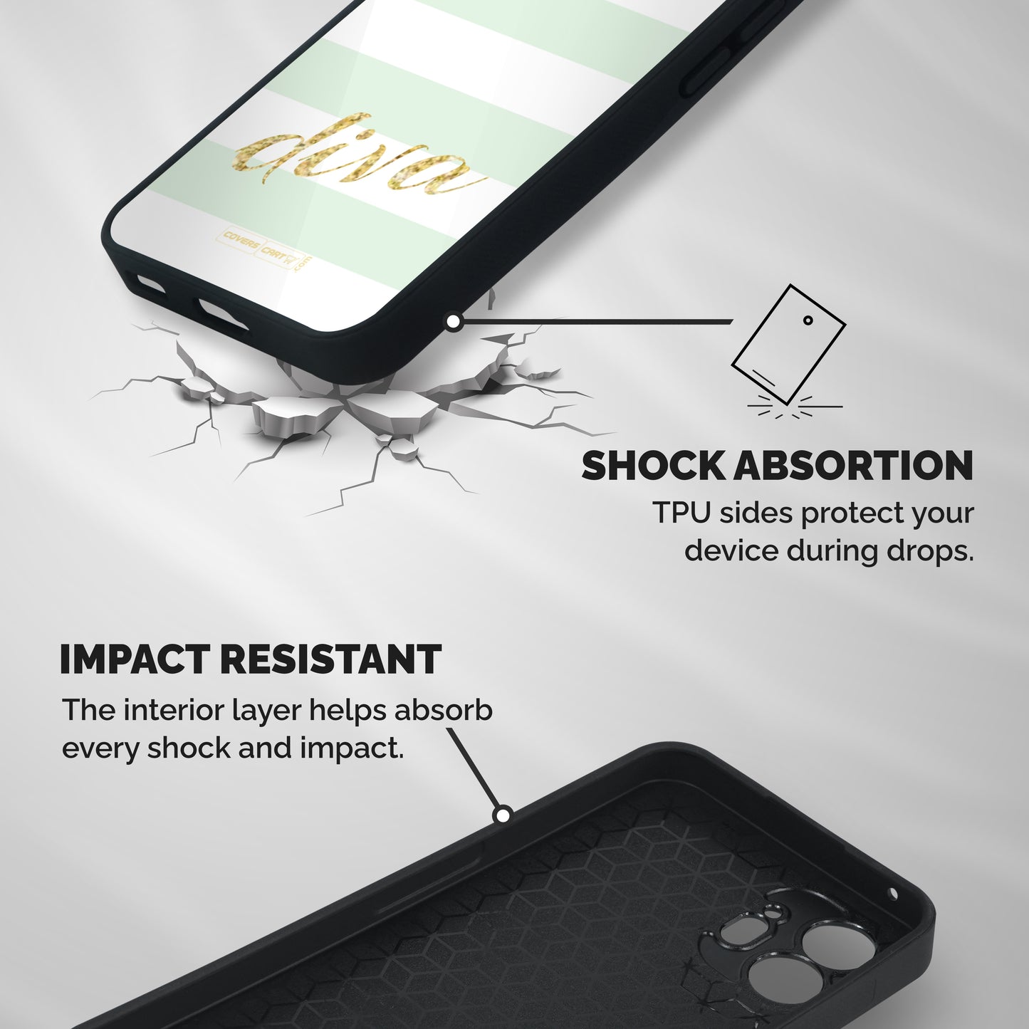 Diva Shockproof Hybrid Protection (Metal + TPU) Back Case Cover