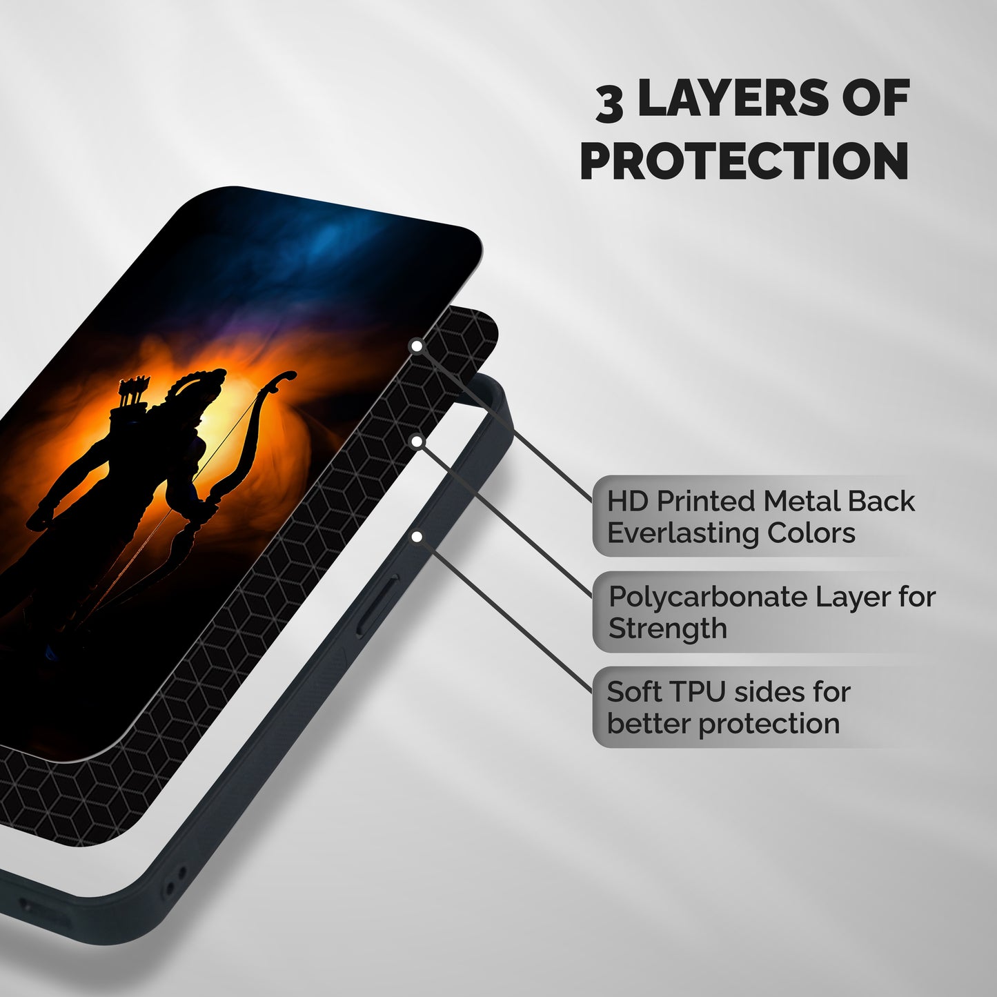 Divine Lord Shockproof Hybrid Protection (Metal + TPU) Back Case Cover