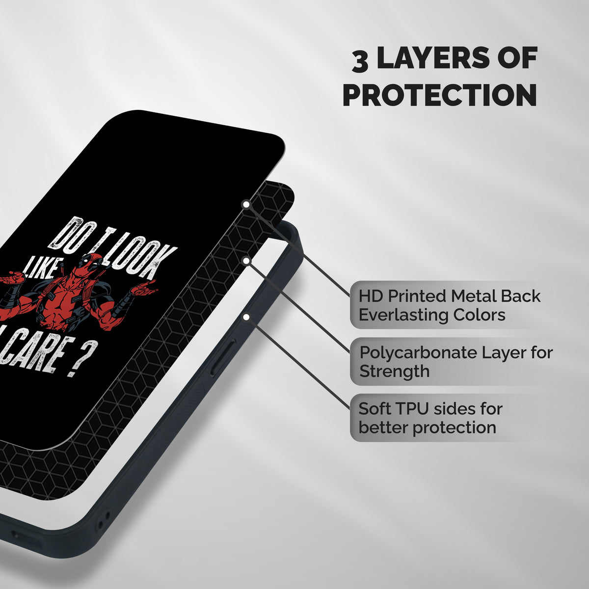 Do I Care Shockproof Hybrid Protection (Metal + TPU) Back Case Cover