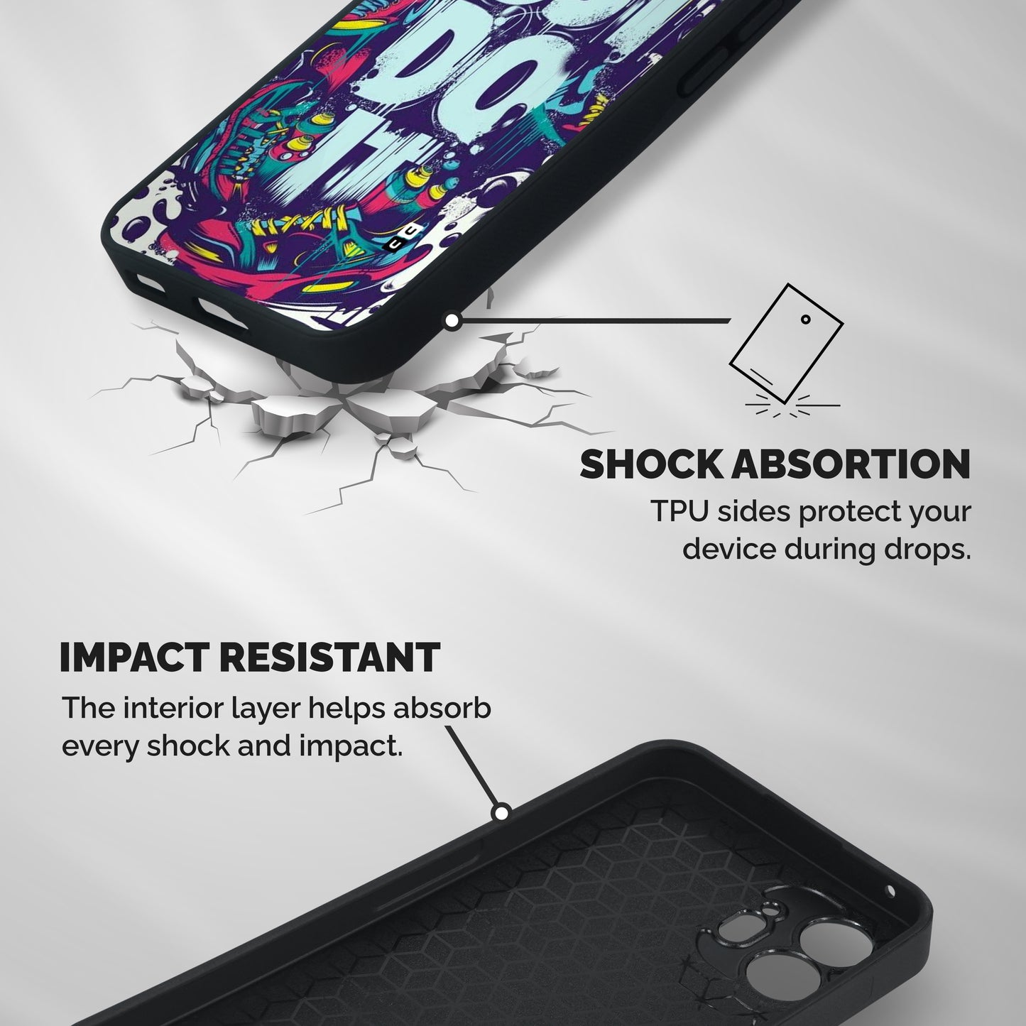 Do It Abstract Shockproof Hybrid Protection (Metal + TPU) Back Case Cover