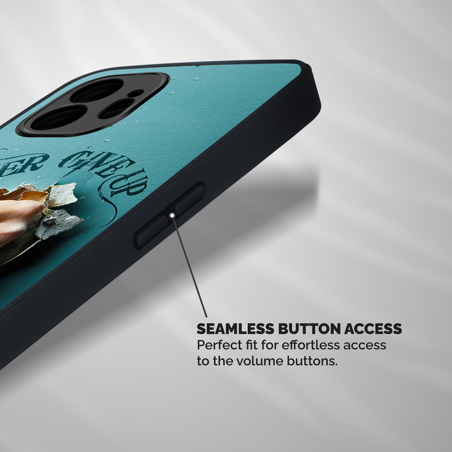 Do Not Give Up Shockproof Hybrid Protection (Metal + TPU) Back Case Cover