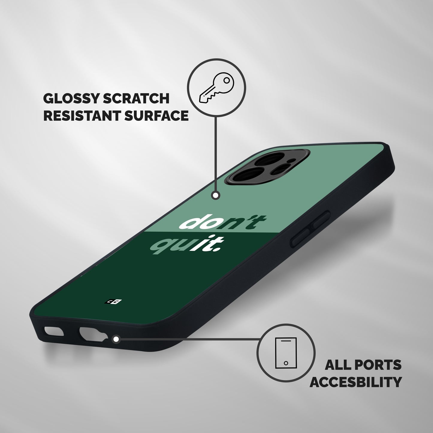 Do Not Quit Shockproof Hybrid Protection (Metal + TPU) Back Case Cover
