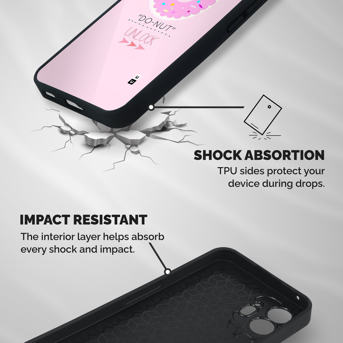 Do-Nut Unlock Shockproof Hybrid Protection (Metal + TPU) Back Case Cover