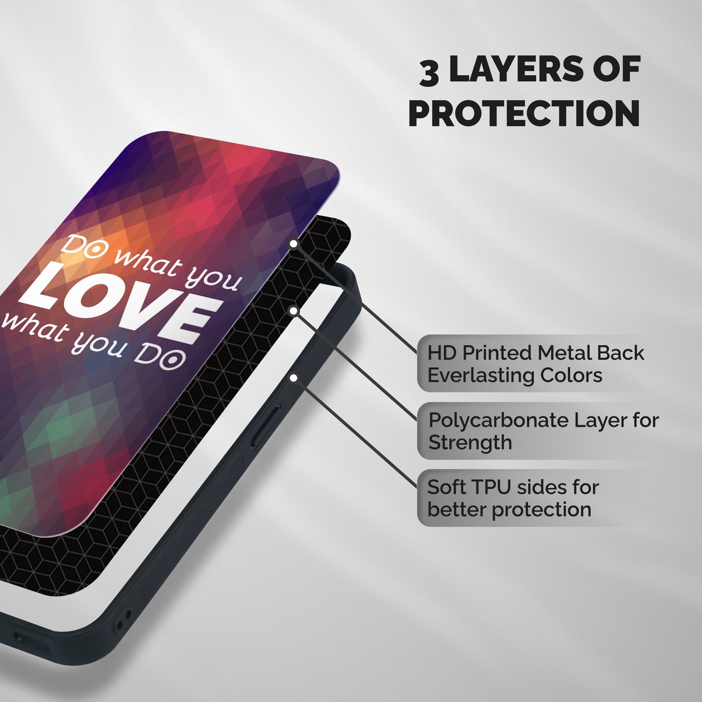 Do What You Love Shockproof Hybrid Protection (Metal + TPU) Back Case Cover