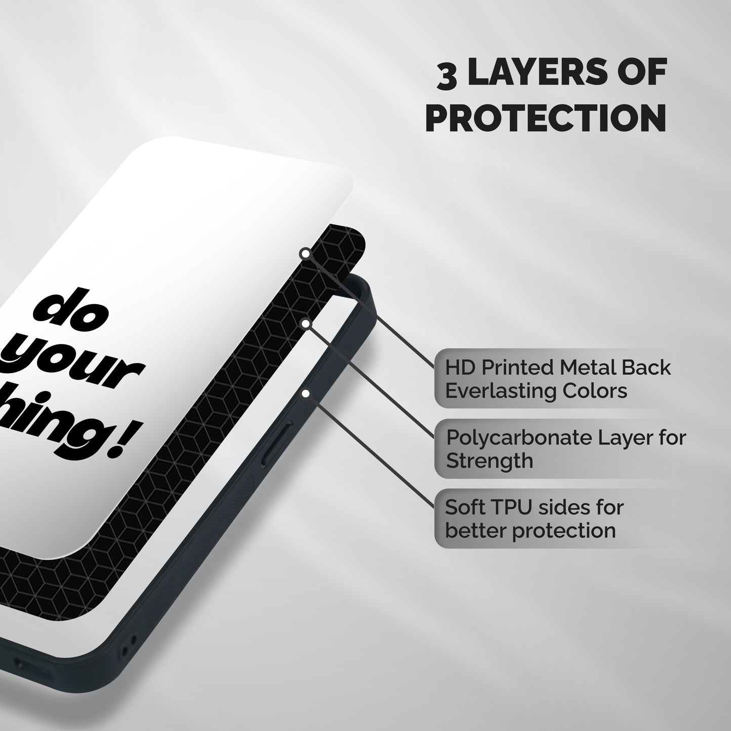 Do Your Thing Shockproof Hybrid Protection (Metal + TPU) Back Case Cover