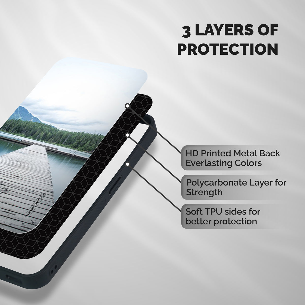 Dock River Shockproof Hybrid Protection (Metal + TPU) Back Case Cover