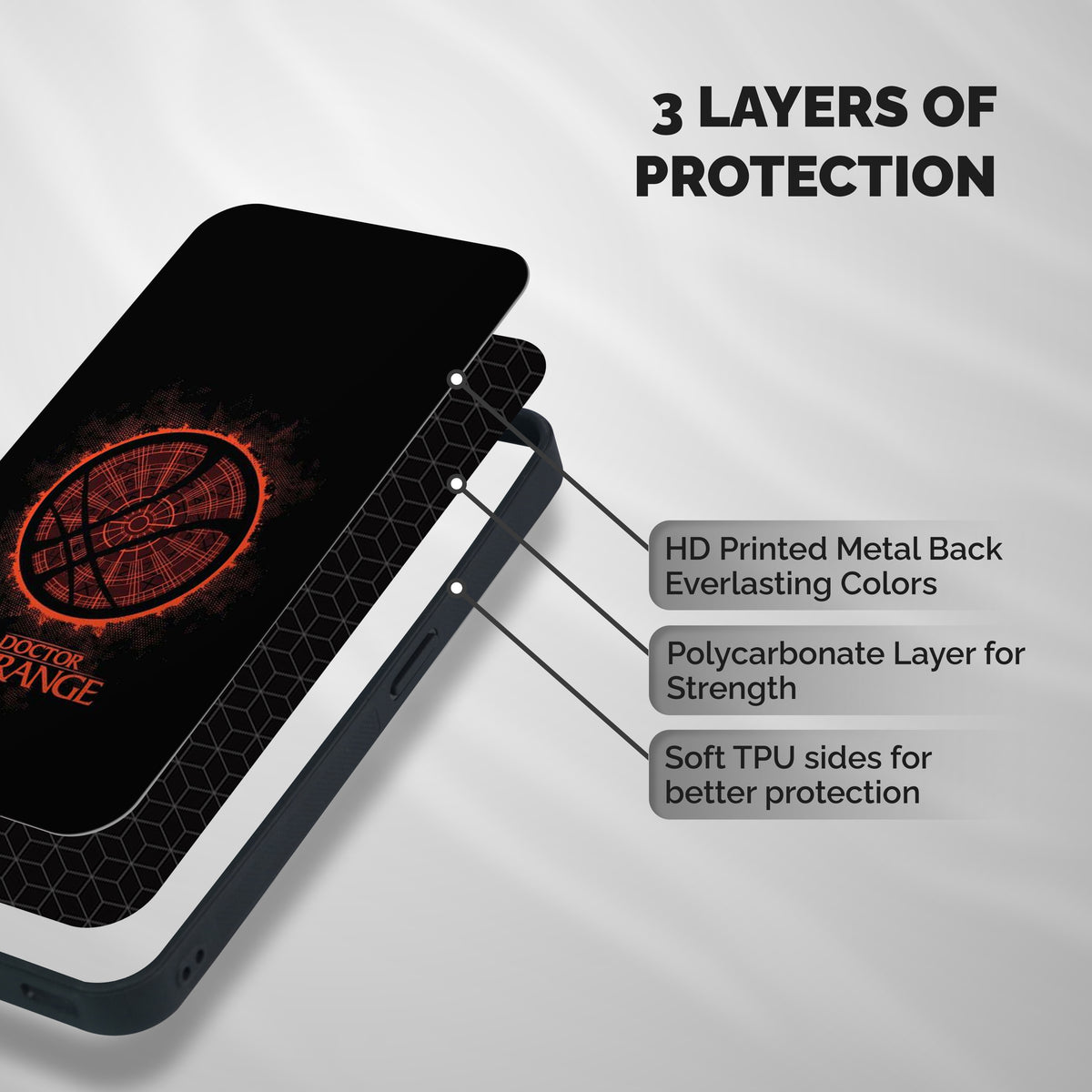 Doctor Strange Shockproof Hybrid Protection (Metal + TPU) Back Case Cover