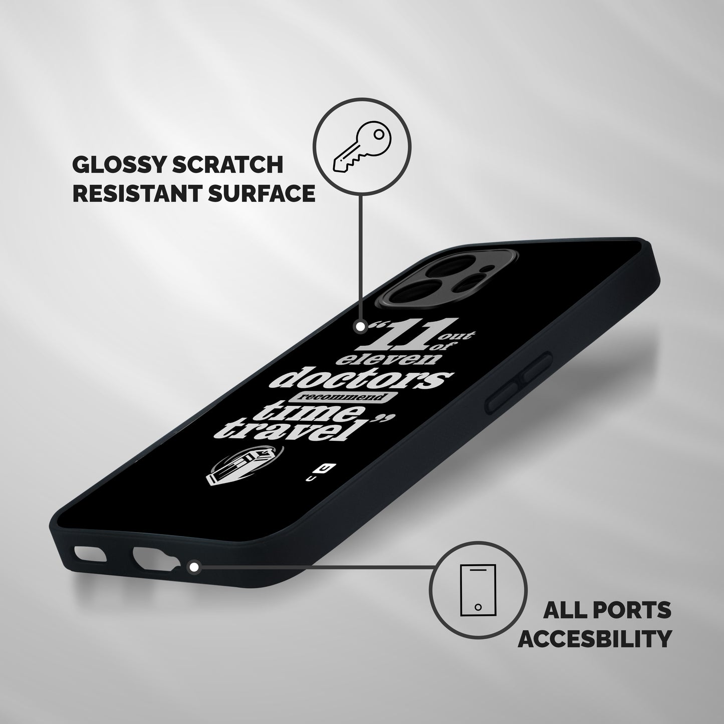 Doctors Recommend Time Travel Shockproof Hybrid Protection (Metal + TPU) Back Case Cover